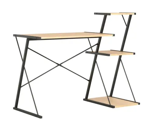 Rakstāmgalds Ar Plauktu, Melna, Ozolkoka Krāsa, 116X50X93 Cm Vidaxl