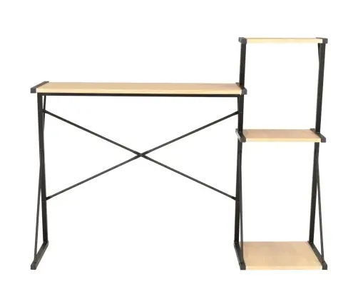 Rakstāmgalds Ar Plauktu, Melna, Ozolkoka Krāsa, 116X50X93 Cm Vidaxl