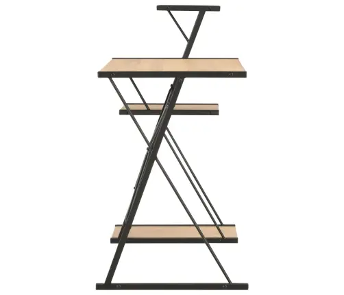 Rakstāmgalds Ar Plauktu, Melna, Ozolkoka Krāsa, 116X50X93 Cm Vidaxl