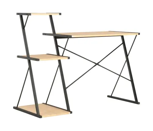 Rakstāmgalds Ar Plauktu, Melna, Ozolkoka Krāsa, 116X50X93 Cm Vidaxl