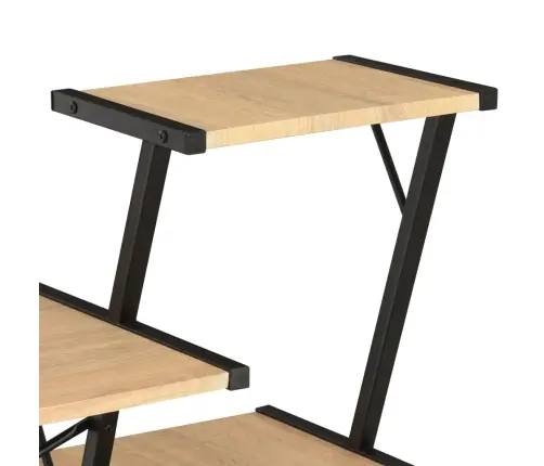 Rakstāmgalds Ar Plauktu, Melna, Ozolkoka Krāsa, 116X50X93 Cm Vidaxl