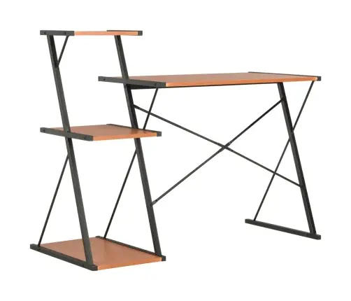 Kirjutuslaud Riiuliga, Must Ja Pruun, 116 X 50 X 93 Cm