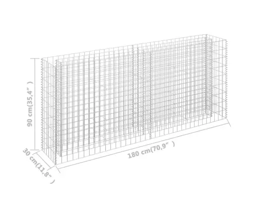 Gabioon-Taimelava, Tsingitud Teras, 180 X 30 X 90 Cm