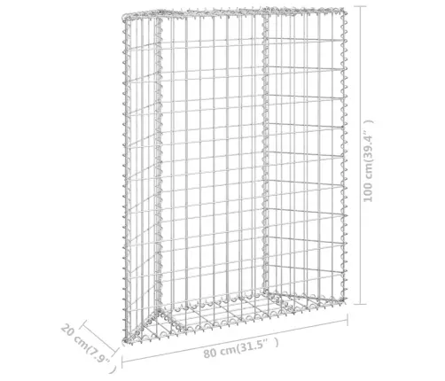 Gabiono Vazonas, 80X20X100cm Galvanizuotas Plienas, Aukštas