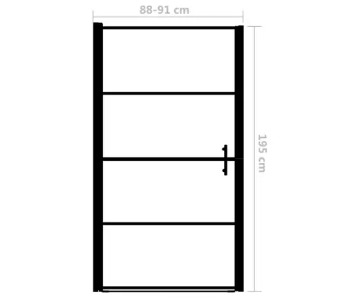 Dušas Durvis, Rūdīts Stikls, 91X195 Cm, Melnas Vidaxl