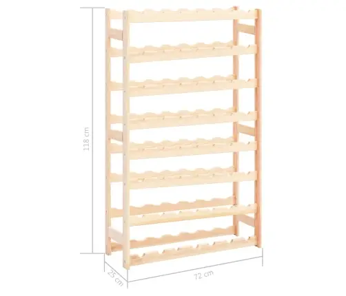 Vīna Pudeļu Statīvs 56 Pudelēm, Priedes Koks Vidaxl