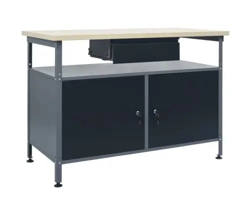 Tööpink, Must, 120 X 60 X 85 cm Teras