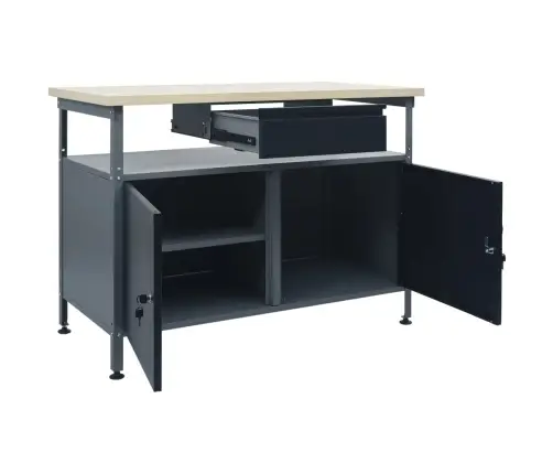 Tööpink, Must, 120 X 60 X 85 cm Teras