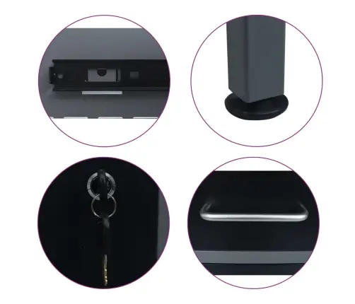 Darbagalds, Melns, 120X60X85 Cm, Tērauds Vidaxl