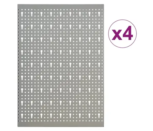 Perforēti Sienas Paneļi Ar Āķiem, 4 Gab., 40X58 Cm, Tērauds Vidaxl