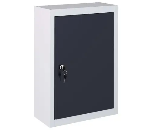 Sienas Instrumentu Skapis, Industriāls, Melns Un Pelēks Metāls Vidaxl