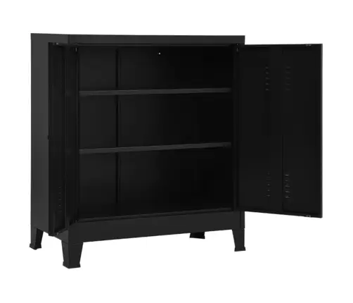 Uzglabāšanas Skapis, Industriāls, Melns, 90X40X100 Cm, Tērauds Vidaxl