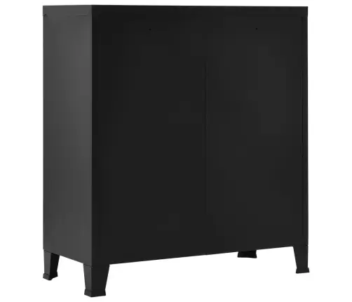 Uzglabāšanas Skapis, Industriāls, Melns, 90X40X100 Cm, Tērauds Vidaxl