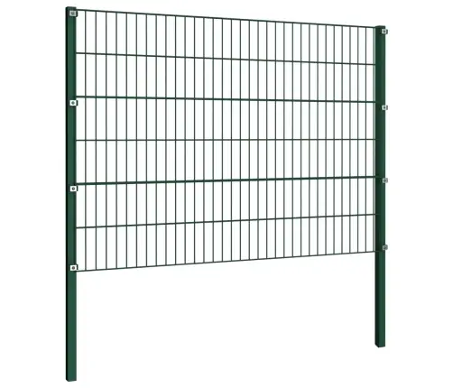 Žoga Panelis Ar Stabiem, Dzelzs, 522X120 Cm, Zaļš Vidaxl