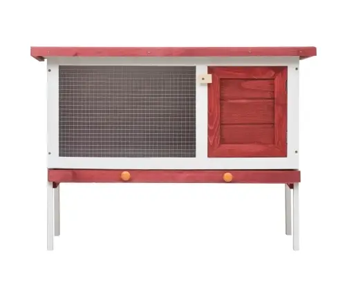 Õues Kasutamiseks Mõeldud Küülikupuur, 1 Kiht, Punane, Puit