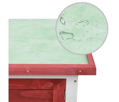 Õues Kasutamiseks Mõeldud Küülikupuur, 1 Kiht, Punane, Puit