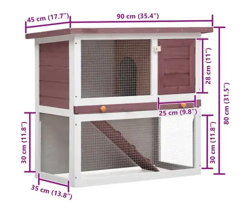 Āra Trušu Būris, 1 Durvis, Brūns Koks Vidaxl