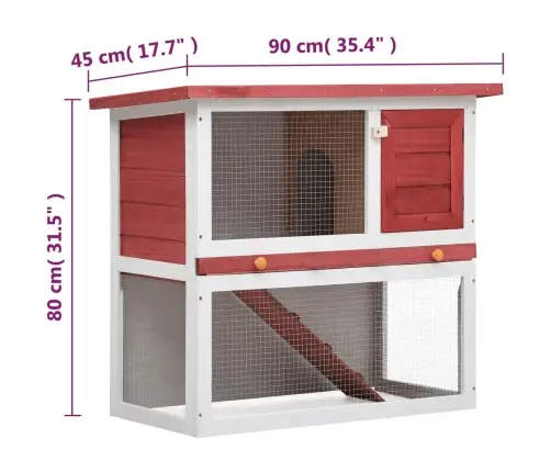 Āra Trušu Būris, 1 Durvis, Sarkans Koks Vidaxl