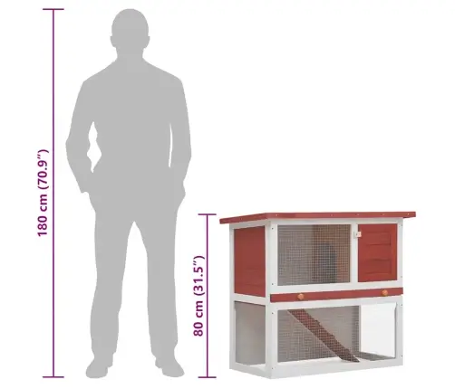 Āra Trušu Būris, 1 Durvis, Sarkans Koks Vidaxl