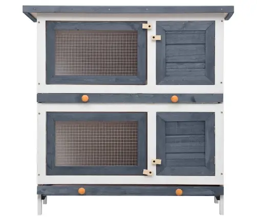 Āra Trušu Būris, 4 Durvis, Pelēks Koks Vidaxl