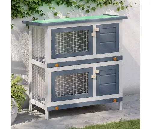 Āra Trušu Būris, 4 Durvis, Pelēks Koks Vidaxl