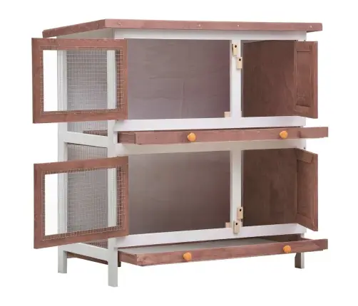 Lauko Narvas Triušiams, Rudos Spalvos, Mediena, Su 4 Durimis