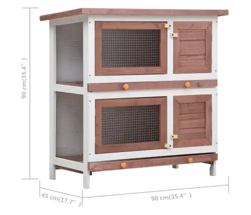 Lauko Narvas Triušiams, Rudos Spalvos, Mediena, Su 4 Durimis