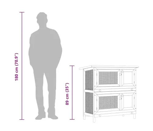 Lauko Narvas Triušiams, Rudos Spalvos, Mediena, Su 4 Durimis