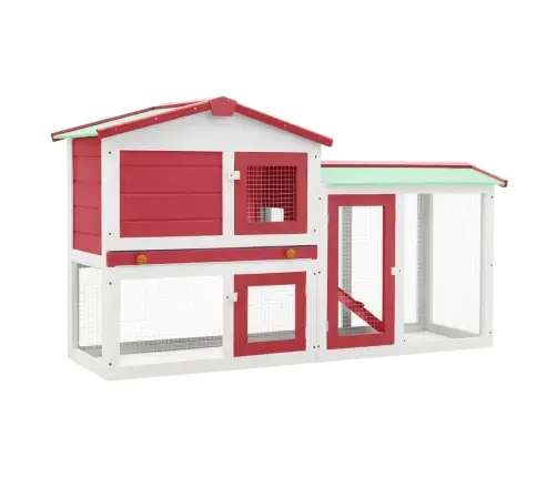 Trušu Būris, Sarkans Un Balts, 145X45X84 Cm, Koks Vidaxl