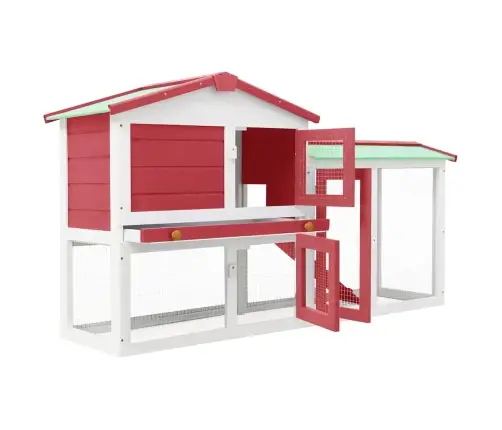 Trušu Būris, Sarkans Un Balts, 145X45X84 Cm, Koks Vidaxl