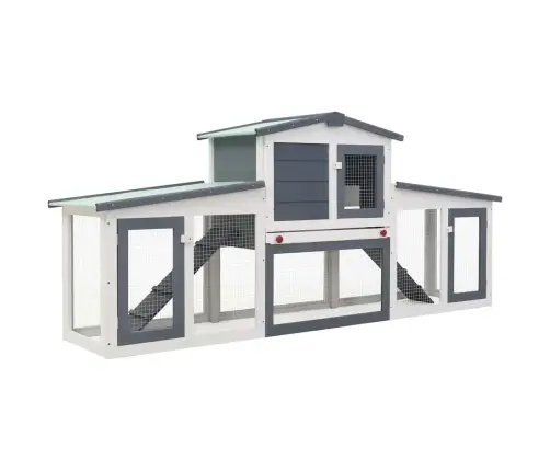 Trušu Būris, Pelēks Un Balts, 201X45X85 Cm, Koks Vidaxl