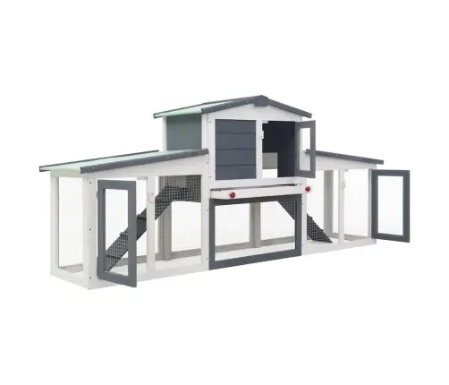 Trušu Būris, Pelēks Un Balts, 201X45X85 Cm, Koks Vidaxl