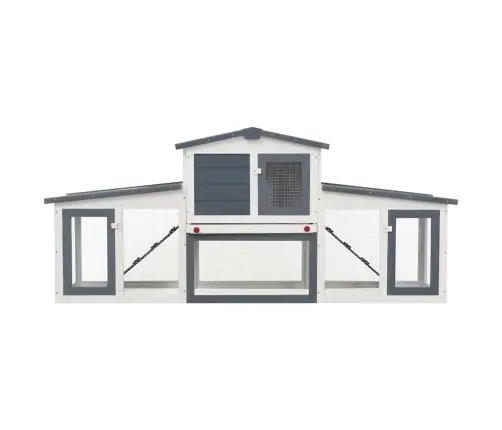 Trušu Būris, Pelēks Un Balts, 201X45X85 Cm, Koks Vidaxl