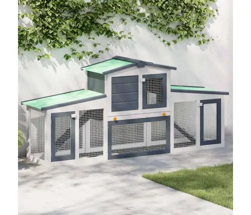 Trušu Būris, Pelēks Un Balts, 201X45X85 Cm, Koks Vidaxl