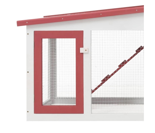 Lauko Narvas Triušiams, Raudonas Ir Baltas, 201X45X85cm Medis