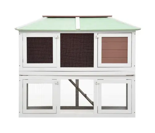 Dzīvnieku Būris Ar Dubulto Grīdu, Brūns Koks Vidaxl