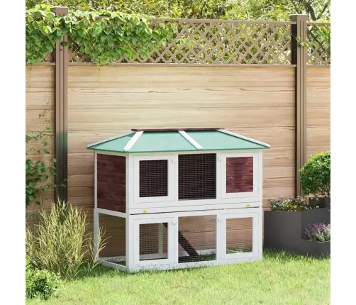 Dzīvnieku Būris Ar Dubulto Grīdu, Brūns Koks Vidaxl