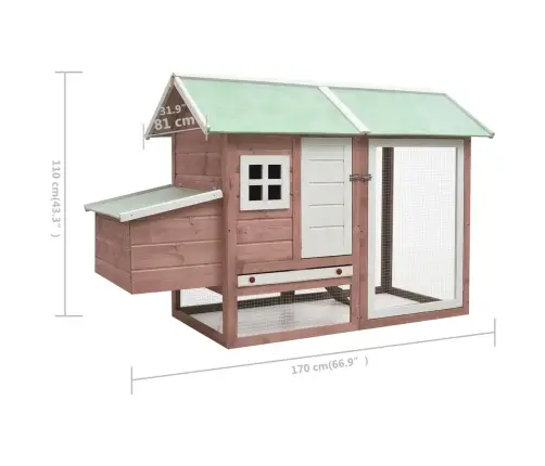 Vistu Būris, Mokas Krāsa, 170X81X110Cm, Priedes Masīvkoks, Egle Vidaxl