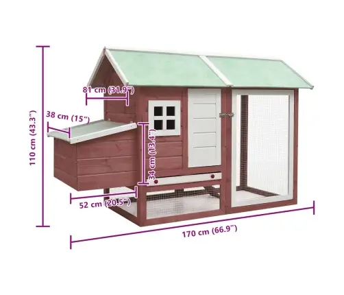 Vistu Būris, Mokas Krāsa, 170X81X110Cm, Priedes Masīvkoks, Egle Vidaxl