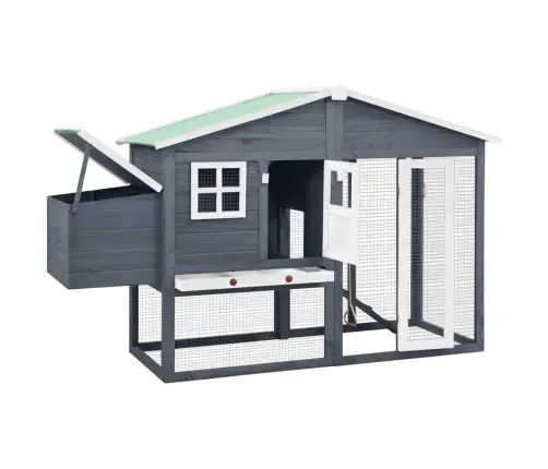 Vistu Būris Ar Perētavu, Pelēks Ar Baltu, Egles Masīvkoks Vidaxl