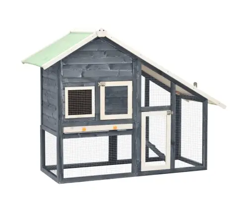 Trušu Būris, 140X63X120 Cm, Egles Masīvkoks, Pelēks Ar Baltu Vidaxl