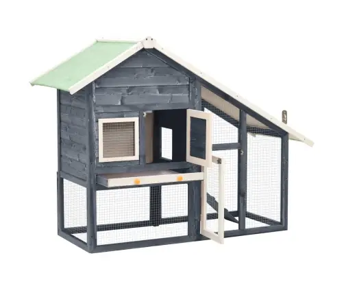 Trušu Būris, 140X63X120 Cm, Egles Masīvkoks, Pelēks Ar Baltu Vidaxl