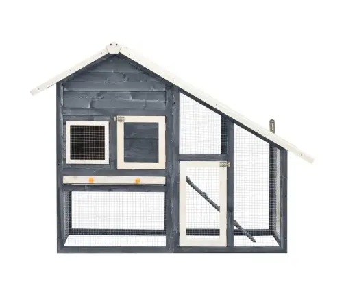 Trušu Būris, 140X63X120 Cm, Egles Masīvkoks, Pelēks Ar Baltu Vidaxl