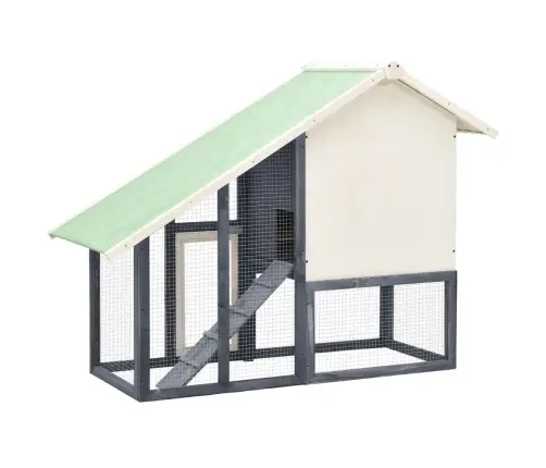 Trušu Būris, 140X63X120 Cm, Egles Masīvkoks, Pelēks Ar Baltu Vidaxl