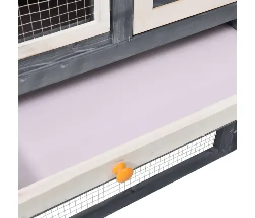 Trušu Būris, 140X63X120 Cm, Egles Masīvkoks, Pelēks Ar Baltu Vidaxl