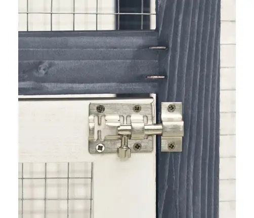 Trušu Būris, 140X63X120 Cm, Egles Masīvkoks, Pelēks Ar Baltu Vidaxl