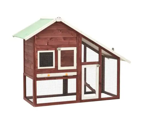 Trušu Būris, 140X63X120 Cm, Egles Masīvkoks, Brūns Ar Baltu Vidaxl