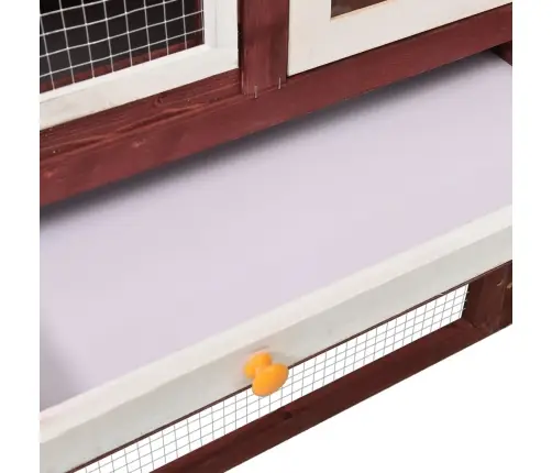 Trušu Būris, 140X63X120 Cm, Egles Masīvkoks, Brūns Ar Baltu Vidaxl