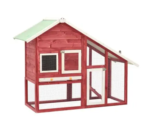 Küülikupuur, Punane Ja Valge, 140X63X120 cm Kuusepuidust