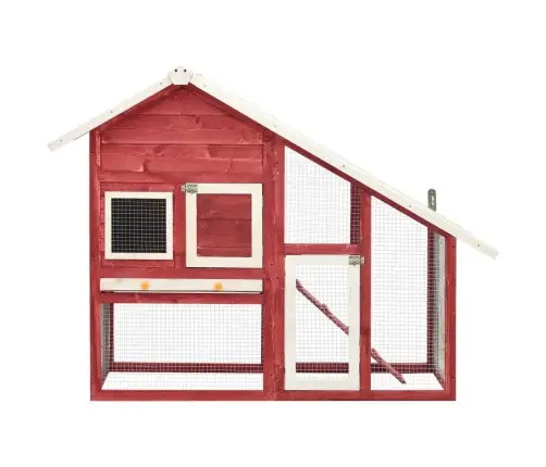 Küülikupuur, Punane Ja Valge, 140X63X120 cm Kuusepuidust